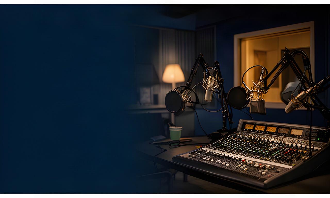 Geluidsstudio in Uitgeest met microfoons, mengtafel en warme studiobelichting